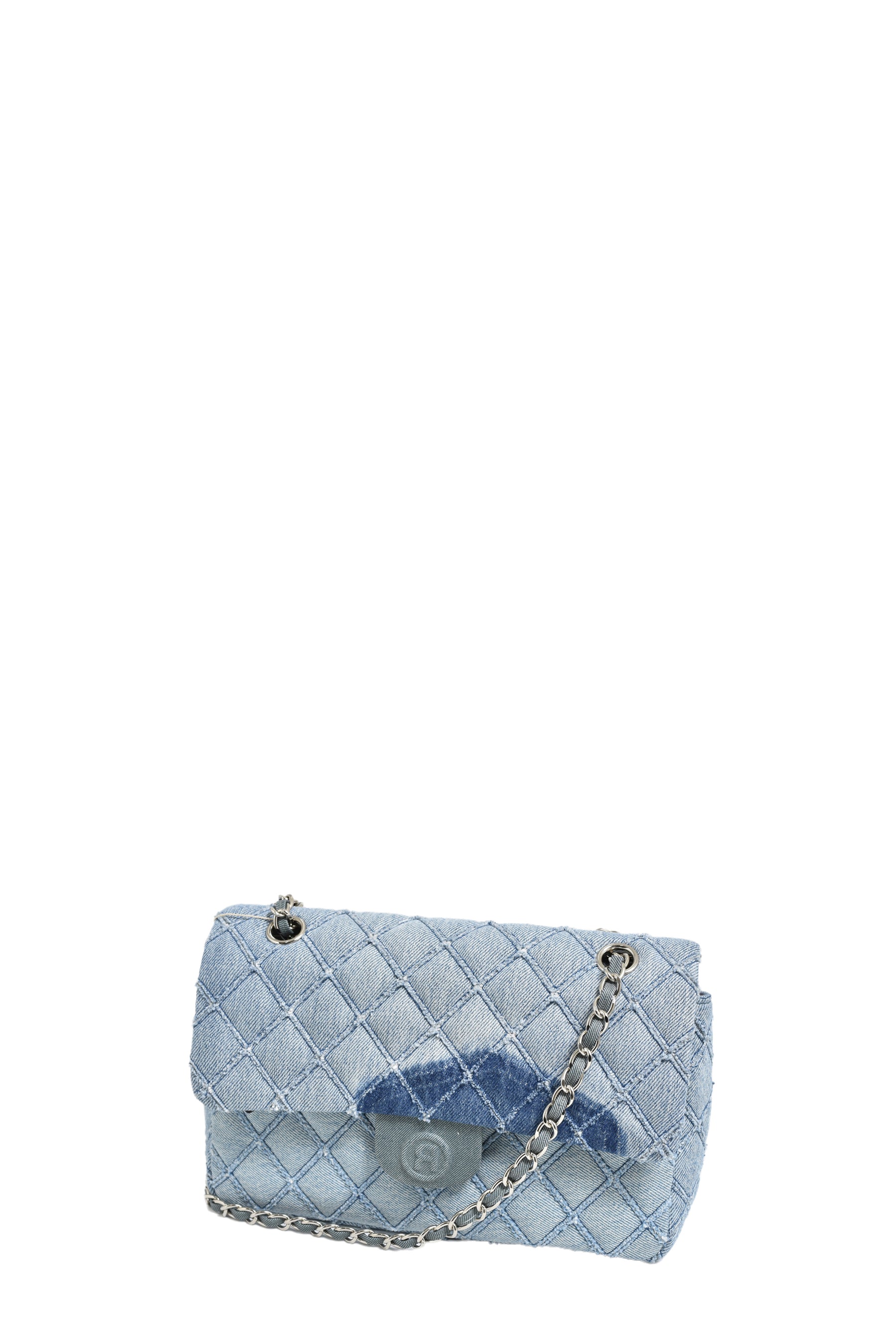 RHOMBUS DENIM CHAIN BAG / BLU