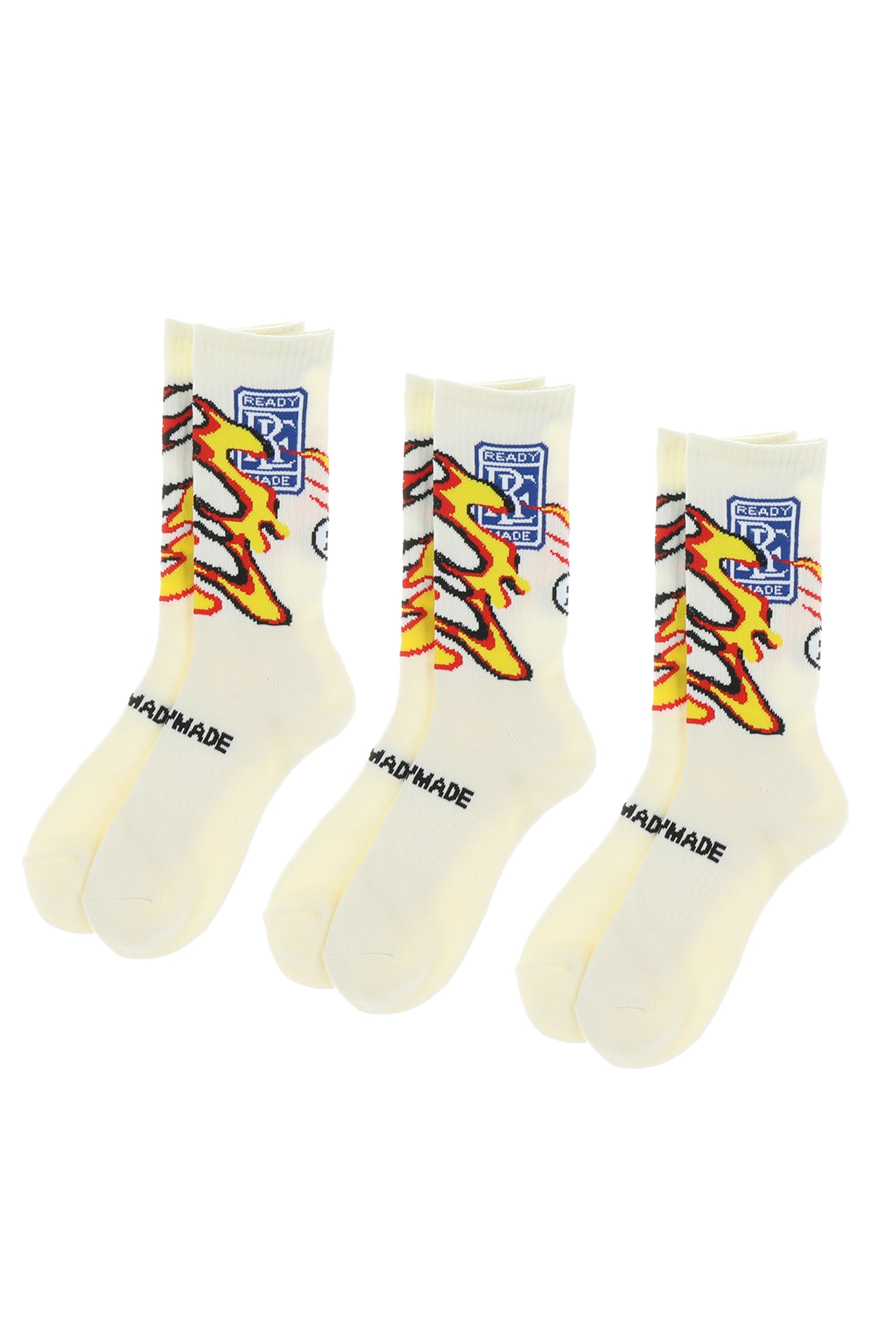 READYMADE レディメイド SS23 3P CREW SOCKS / WHT