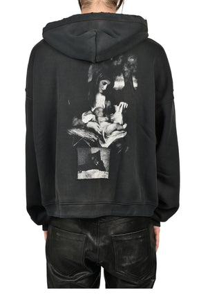 LENIN'S NAP TIME ASSEMBLAGE ZIP HOODIE / WASHED BLK