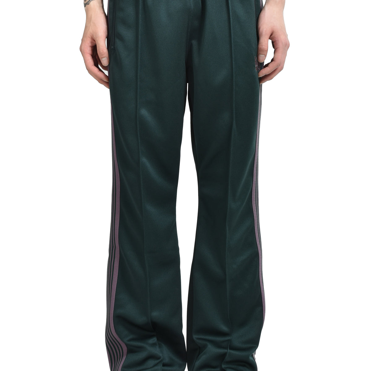 Needles ニードルス FW25 BOOT-CUT TRACK PANT - POLY SMOOTH / GRN