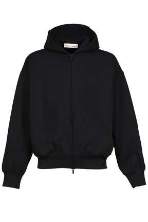 CLASSIC FIT FLEECE ZIP-UP HOODIE / VTG BLK / WHT