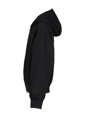 CLASSIC FIT FLEECE ZIP-UP HOODIE / VTG BLK / WHT