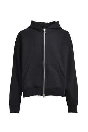 NEWRICH SHORT ZIP HOODIE / BLK