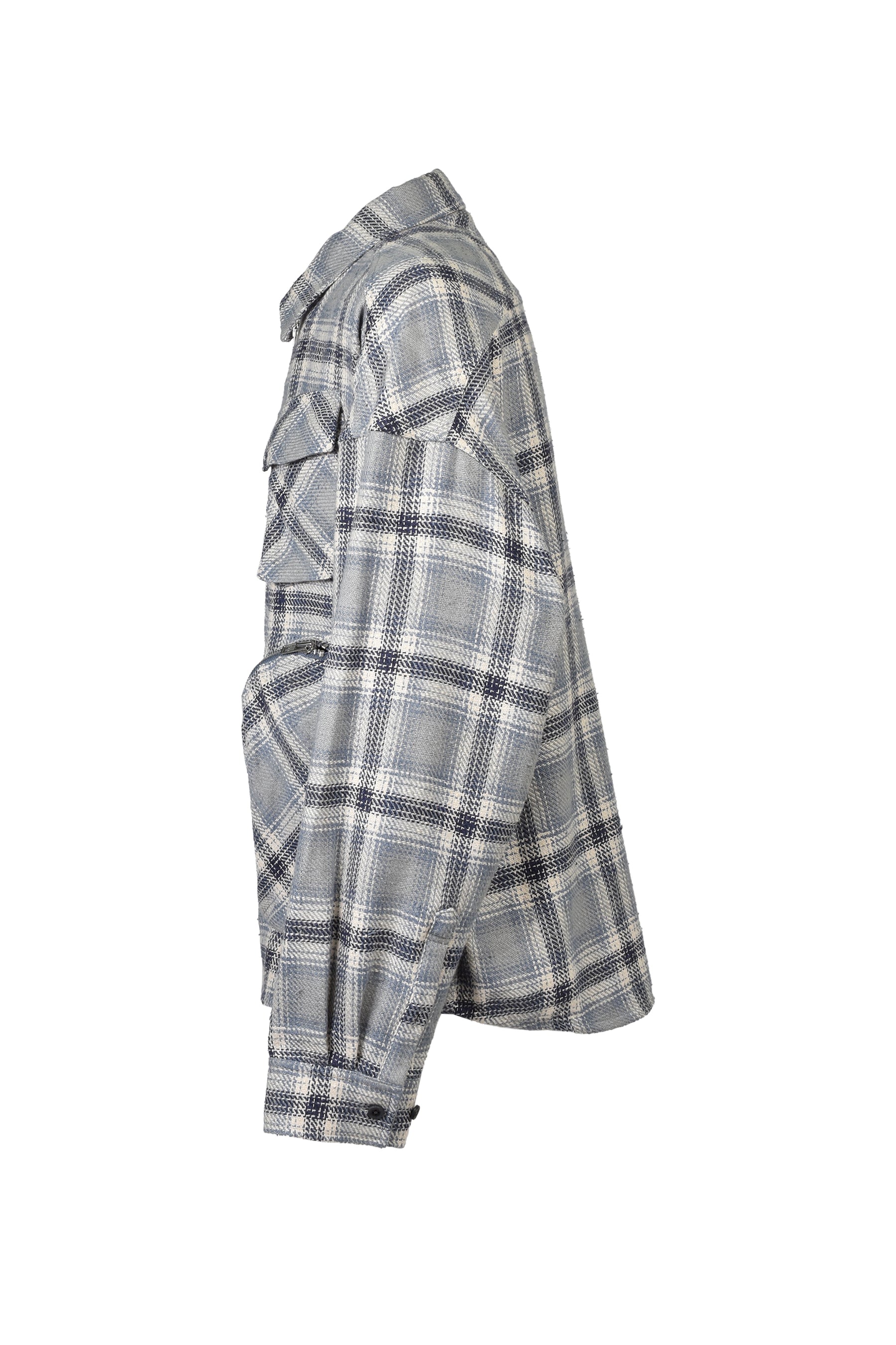 CHECK BDU JACKET / BLU