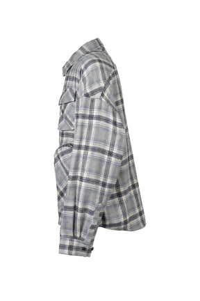 CHECK BDU JACKET / BLU