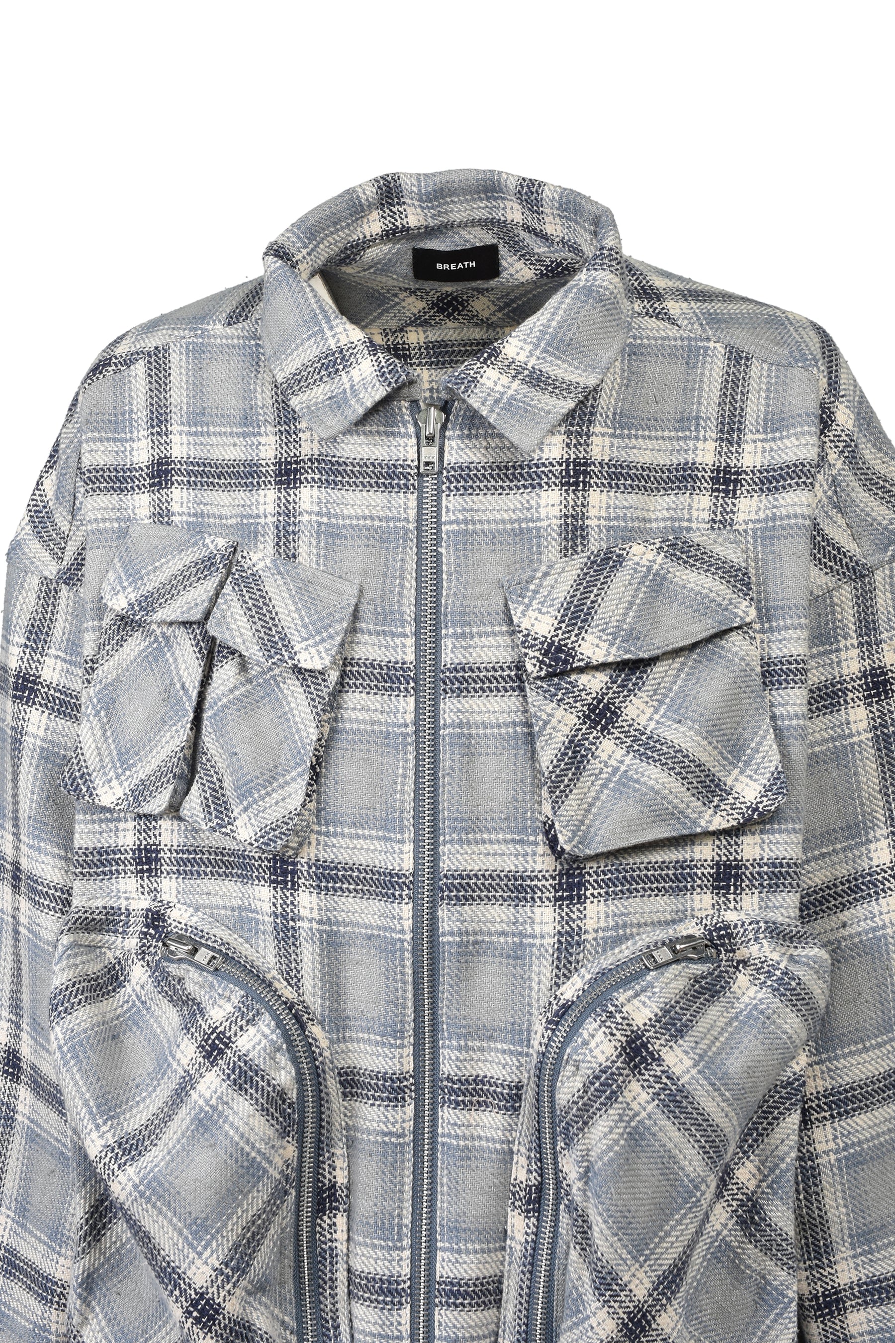 CHECK BDU JACKET / BLU