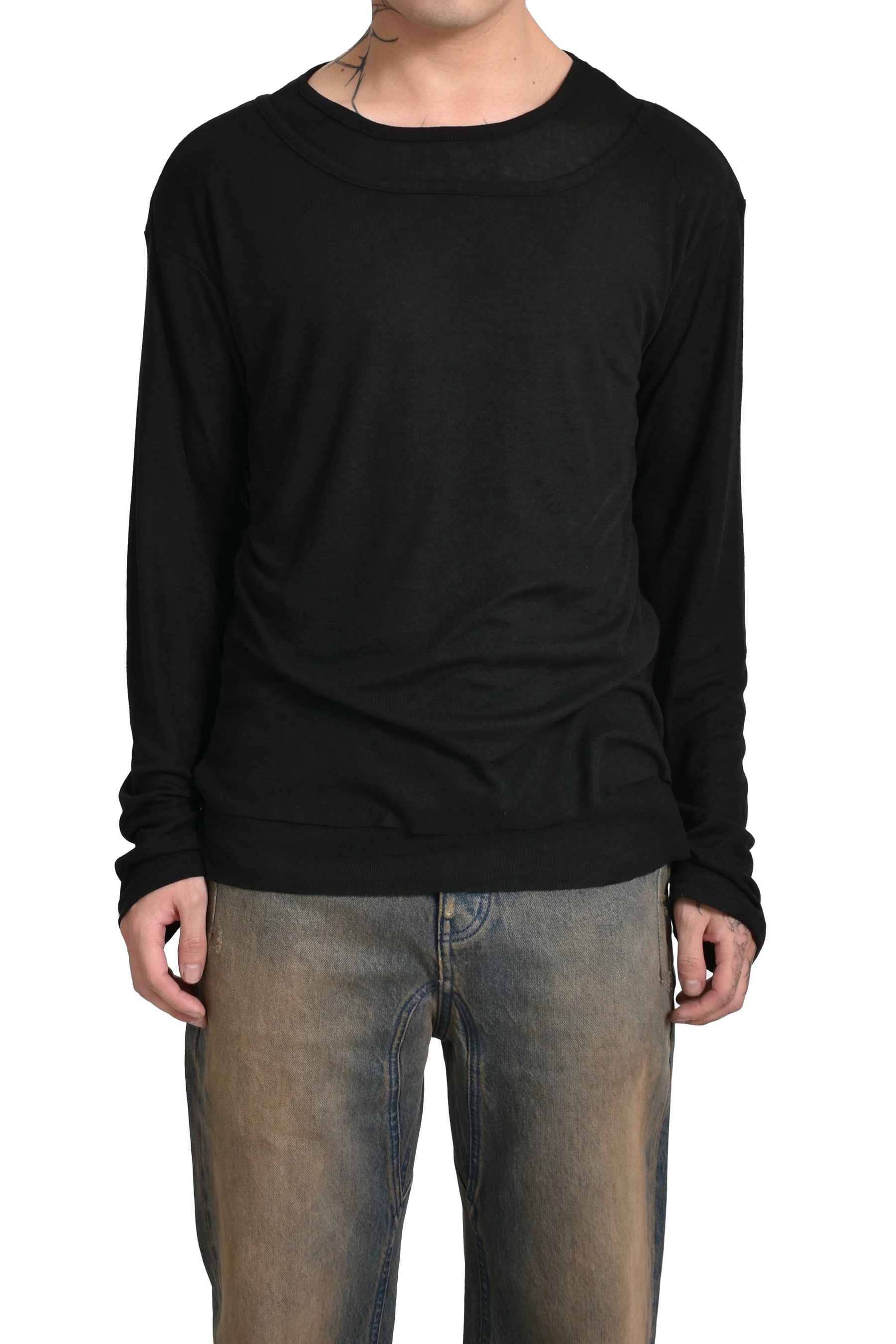 DOUBLE LAYERED LONG SLEEVE / BLK