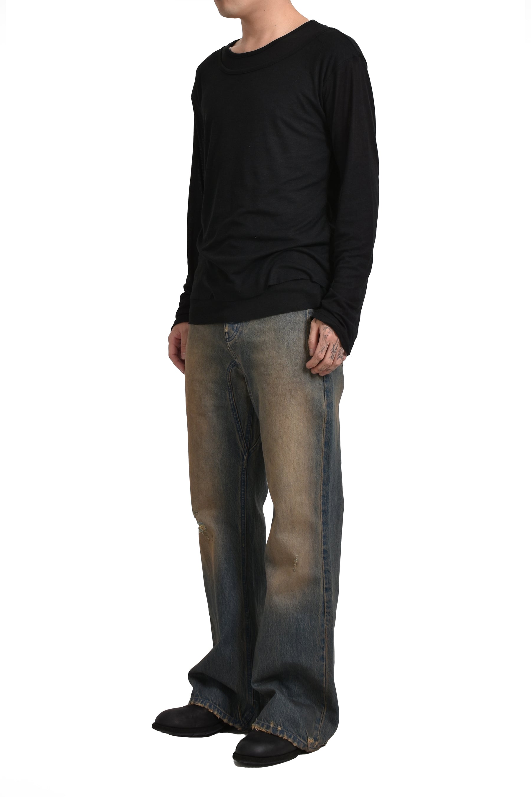 DOUBLE LAYERED LONG SLEEVE / BLK