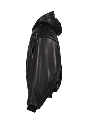 HOODED BOMBER JACKET / BLACK