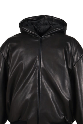 HOODED BOMBER JACKET / BLACK