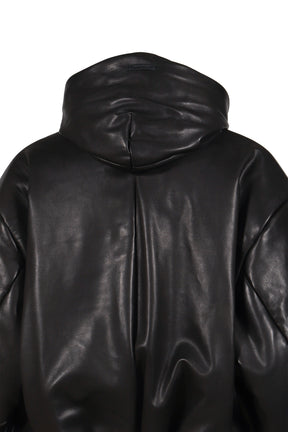 HOODED BOMBER JACKET / BLACK