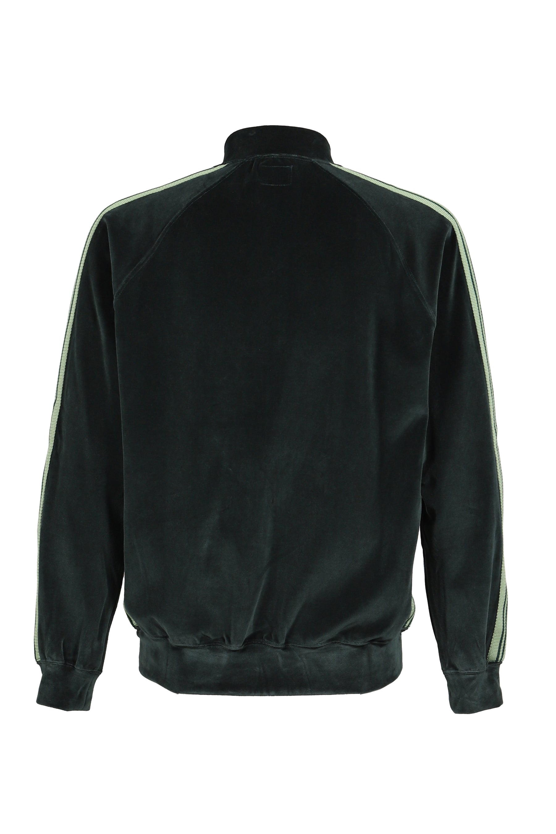 RIB COLLAR TRACK JACKET - C/PE VELOUR / GRN