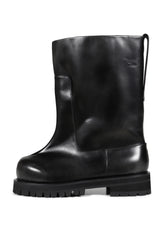 DISTRESSED SHAFT BOOTS / BLK