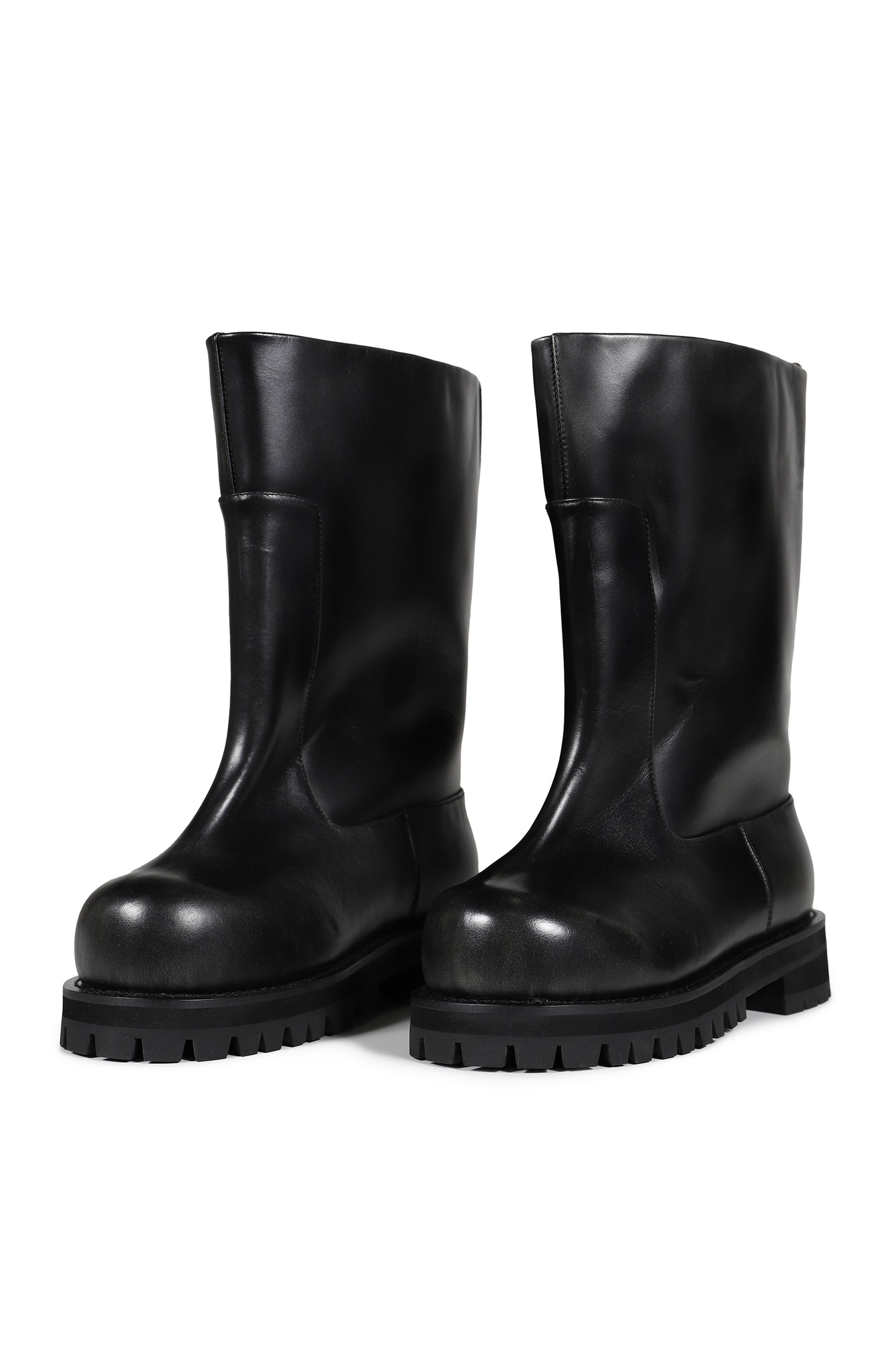 DISTRESSED SHAFT BOOTS / BLK