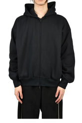 CLASSIC FIT FLEECE ZIP-UP HOODIE / VTG BLK / WHT