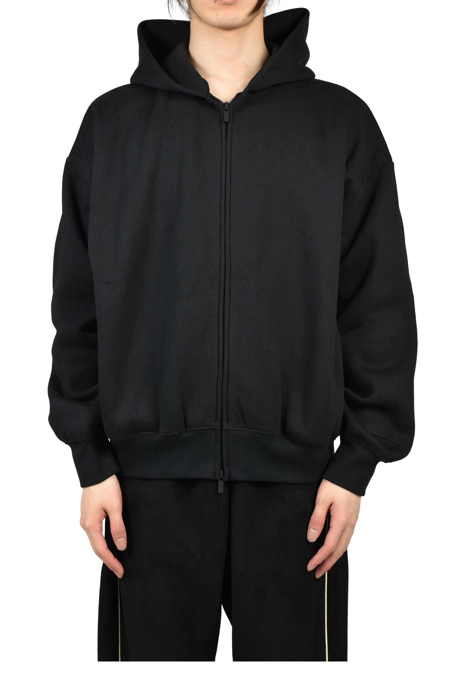 CLASSIC FIT FLEECE ZIP-UP HOODIE / VTG BLK / WHT