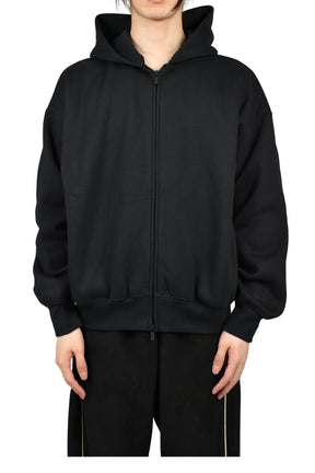 CLASSIC FIT FLEECE ZIP-UP HOODIE / VTG BLK / WHT