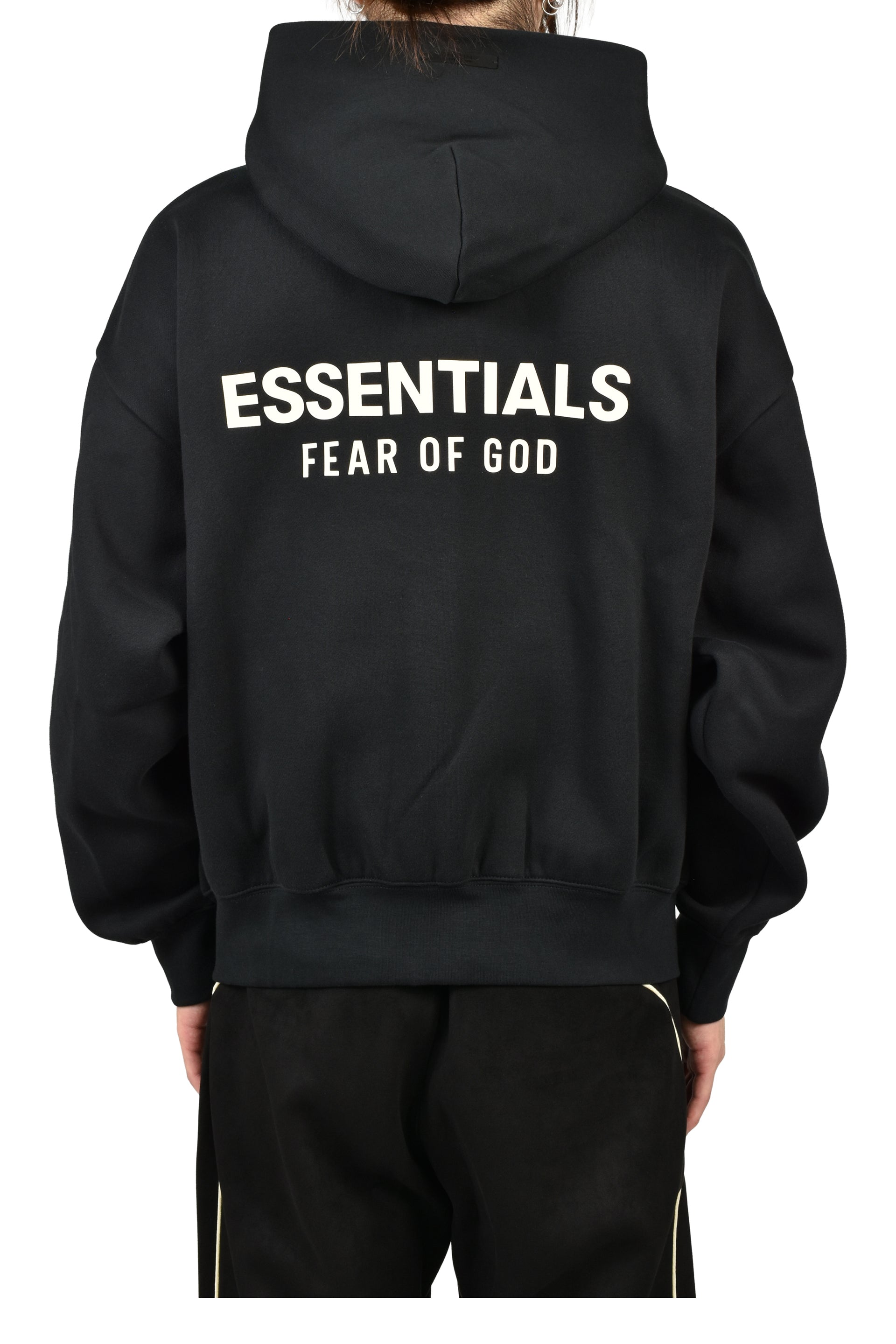 CLASSIC FIT FLEECE ZIP-UP HOODIE / VTG BLK / WHT