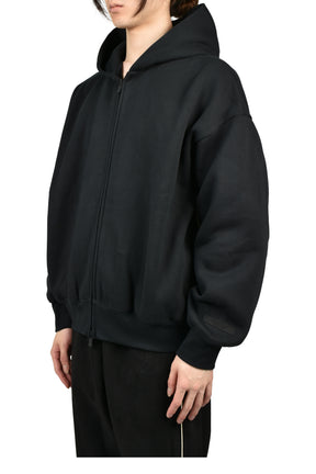 CLASSIC FIT FLEECE ZIP-UP HOODIE / VTG BLK / WHT