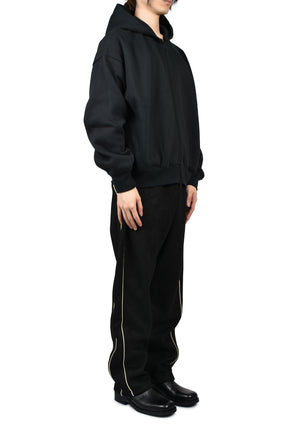 CLASSIC FIT FLEECE ZIP-UP HOODIE / VTG BLK / WHT