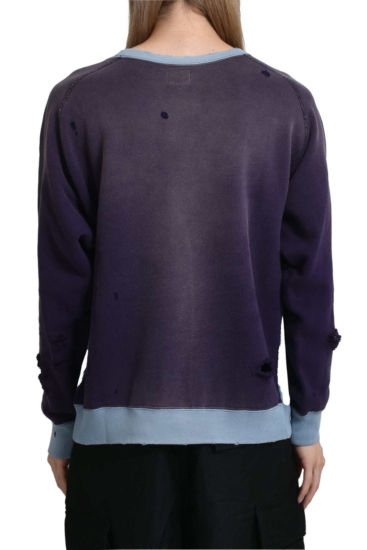 2-TONE CREW NECK SWEAT SHIRT - COTTON FRENCH TERRY / PUR