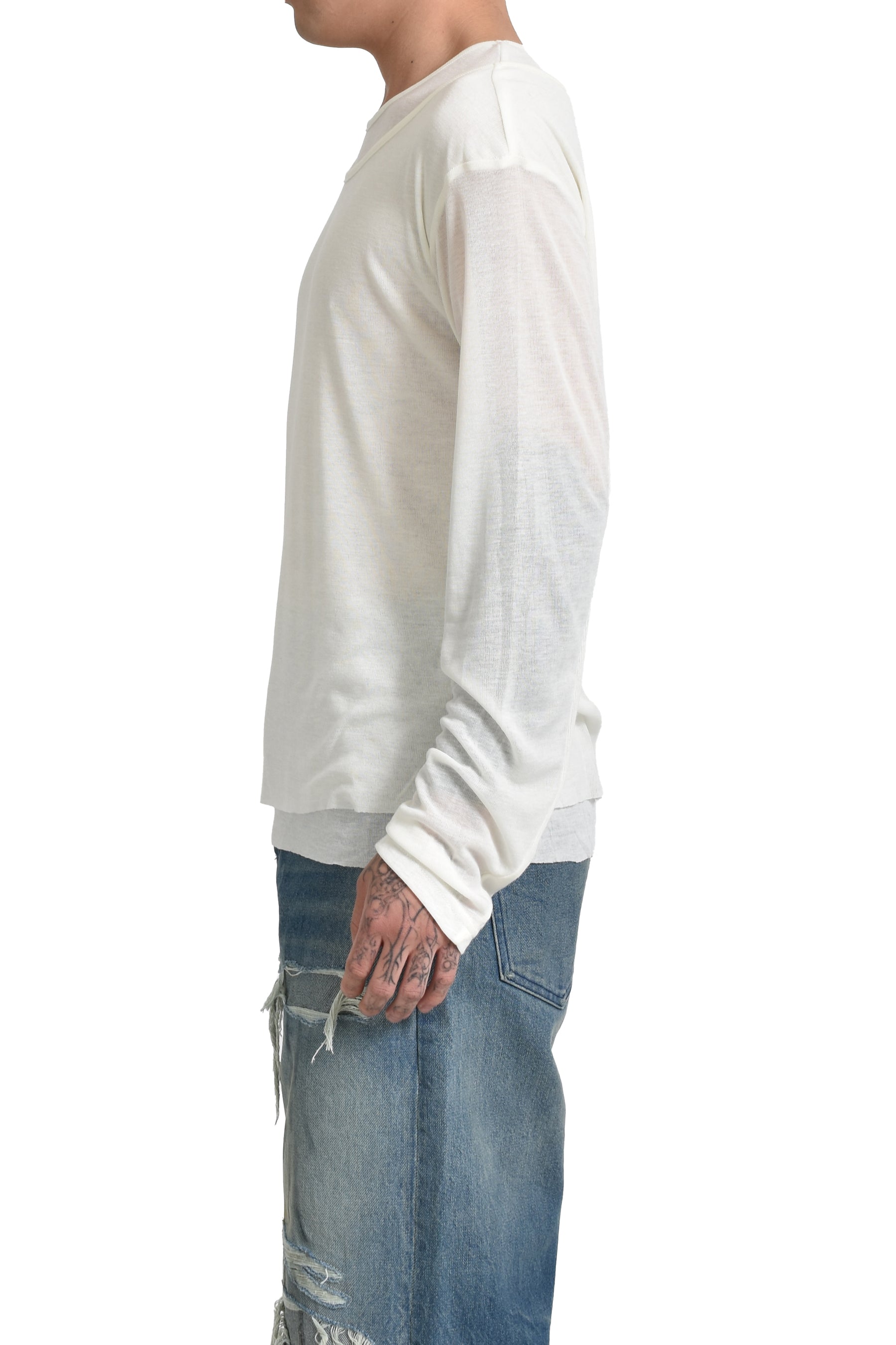 DOUBLE LAYERED LONG SLEEVE / WHT