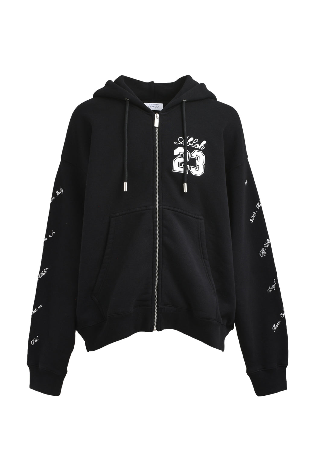 Off-White オフホワイト SS24 23 LOGO ZIP SKATE HOODIE / BLK WHT  