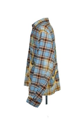 MA QUAD FLAMES FLANNEL LS SHIRT / BLU