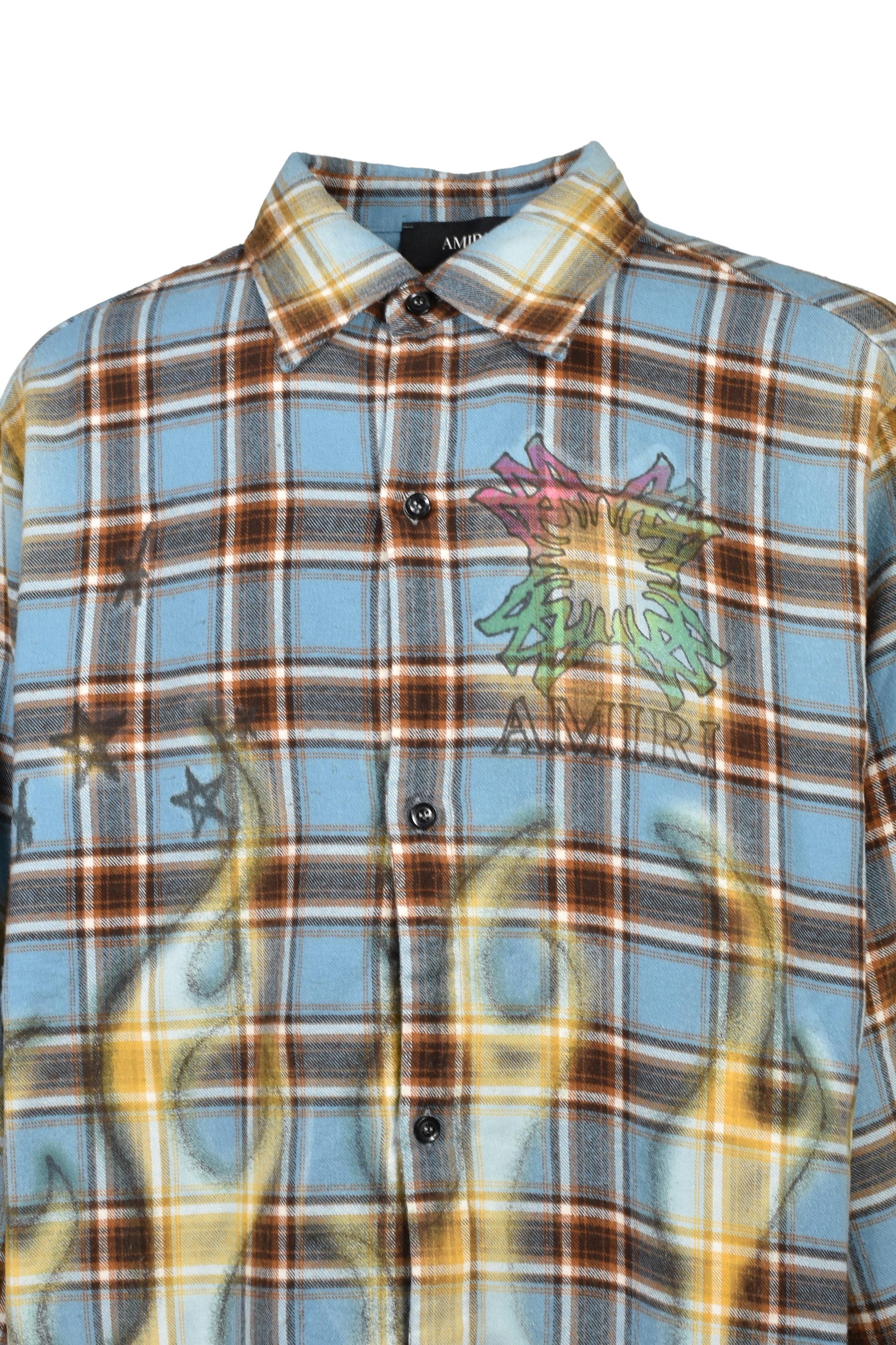 MA QUAD FLAMES FLANNEL LS SHIRT / BLU