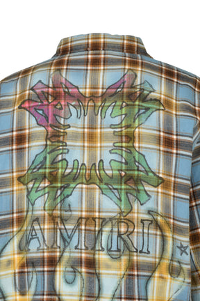 MA QUAD FLAMES FLANNEL LS SHIRT / BLU