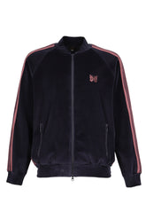 RIB COLLAR TRACK JACKET - C/PE VELOUR / NVY