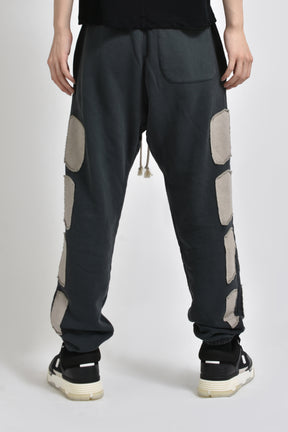 PATCHWORK MOTO SWEATS / WASHED BLK