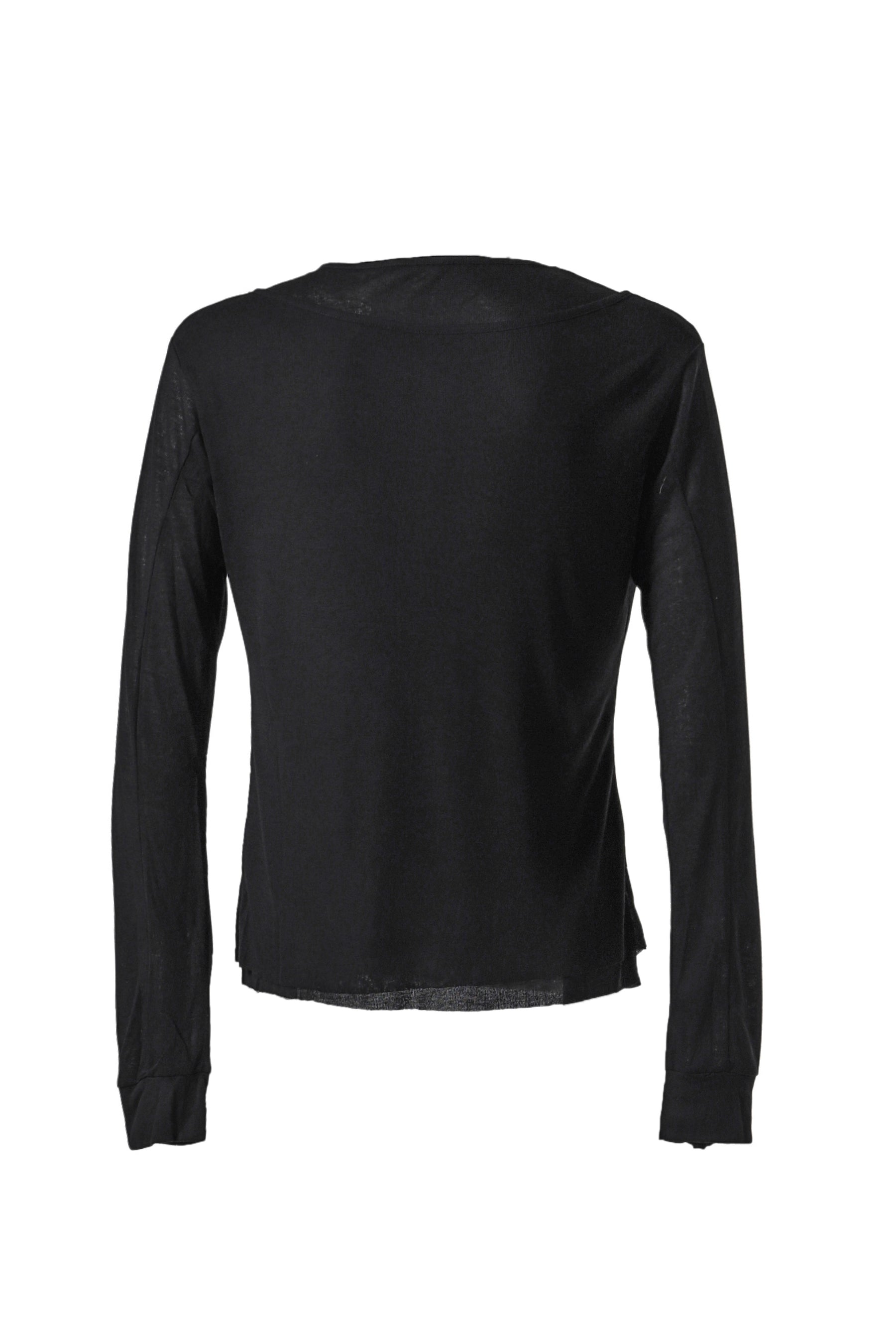 DOUBLE LAYERED LONG SLEEVE (BUTTON) / BLK