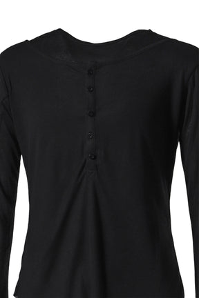 DOUBLE LAYERED LONG SLEEVE (BUTTON) / BLK