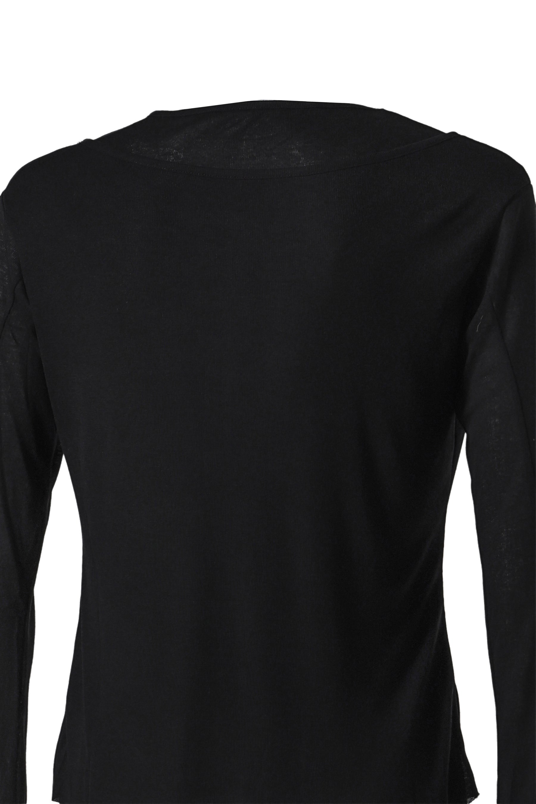 DOUBLE LAYERED LONG SLEEVE (BUTTON) / BLK