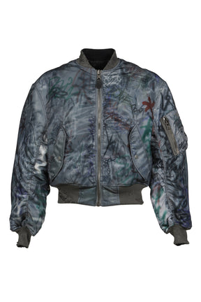 GRAFFITI REVERSIBLE BOMBER JACKET / GRN
