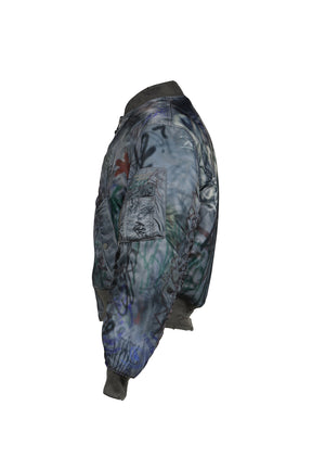 GRAFFITI REVERSIBLE BOMBER JACKET / GRN