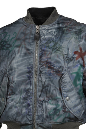 GRAFFITI REVERSIBLE BOMBER JACKET / GRN