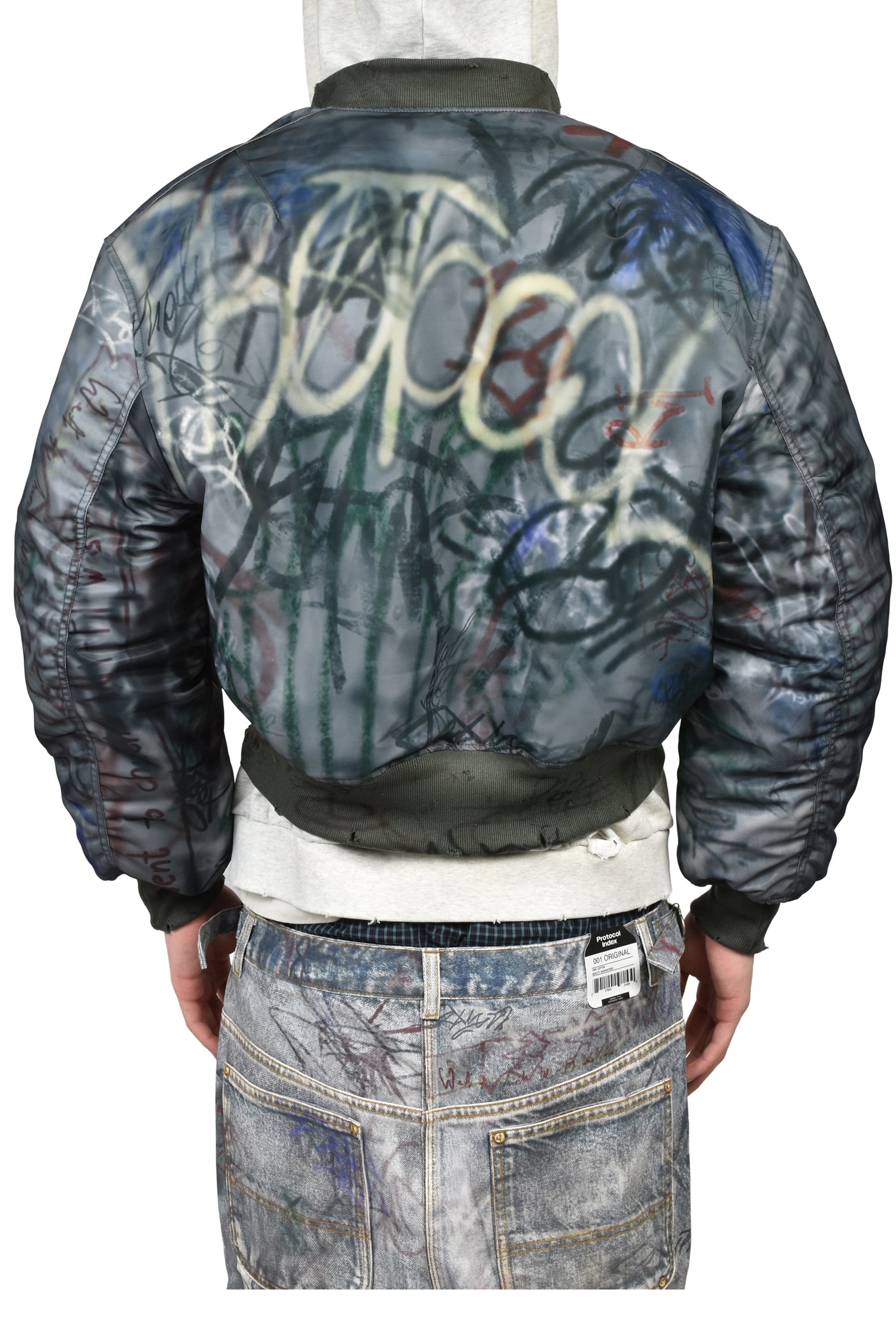 GRAFFITI REVERSIBLE BOMBER JACKET / GRN