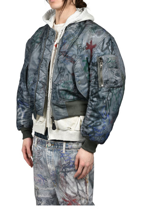 GRAFFITI REVERSIBLE BOMBER JACKET / GRN
