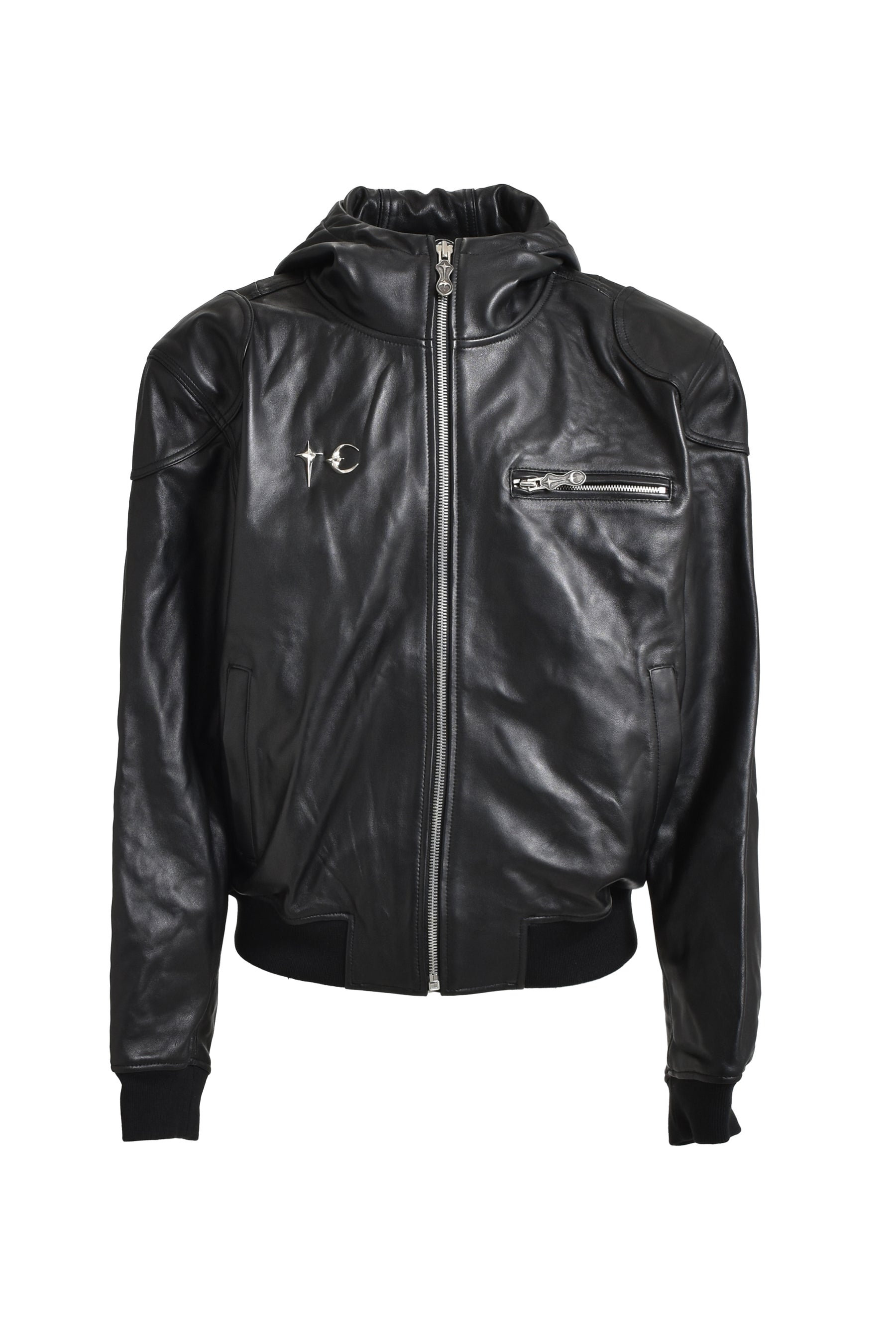 SLIM ROCK LEATHER JACKET / BLK