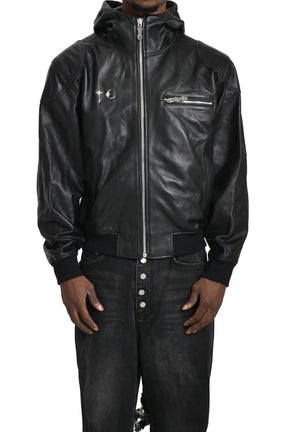 SLIM ROCK LEATHER JACKET / BLK