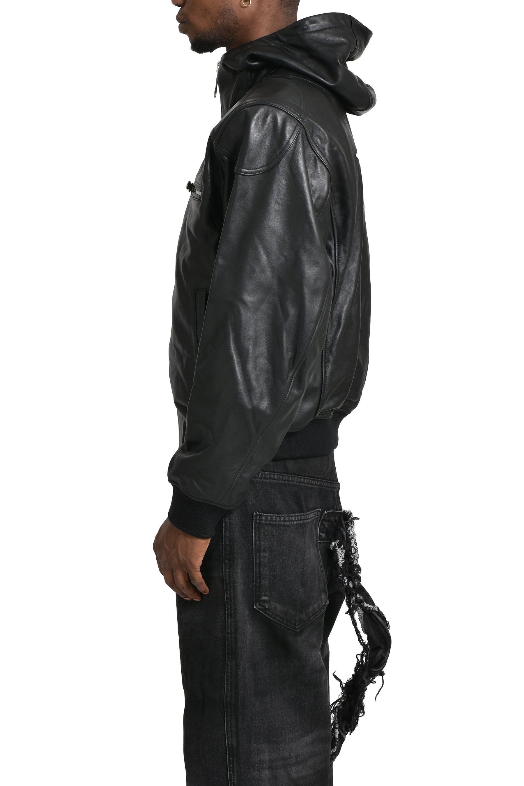 SLIM ROCK LEATHER JACKET / BLK