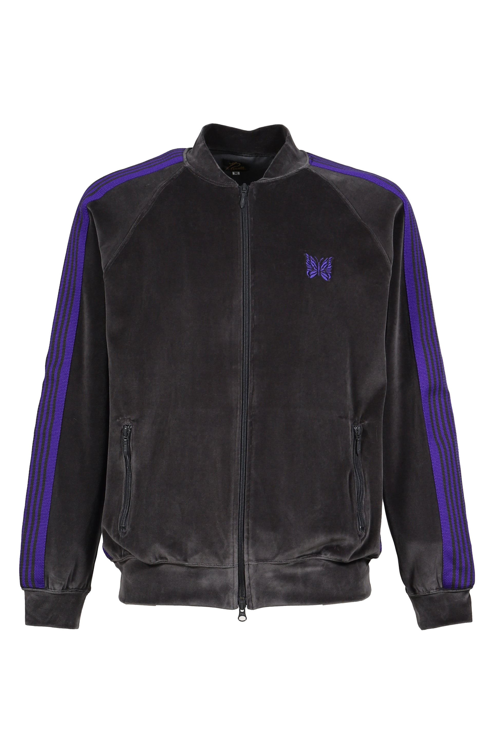 RIB COLLAR TRACK JACKET - C/PE VELOUR / CHA