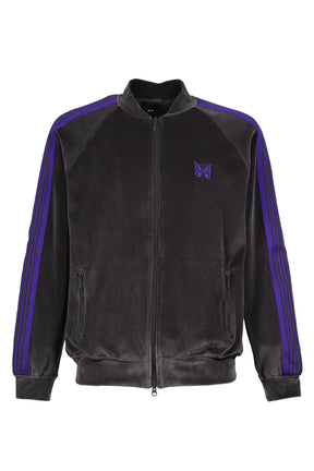 RIB COLLAR TRACK JACKET - C/PE VELOUR / CHA