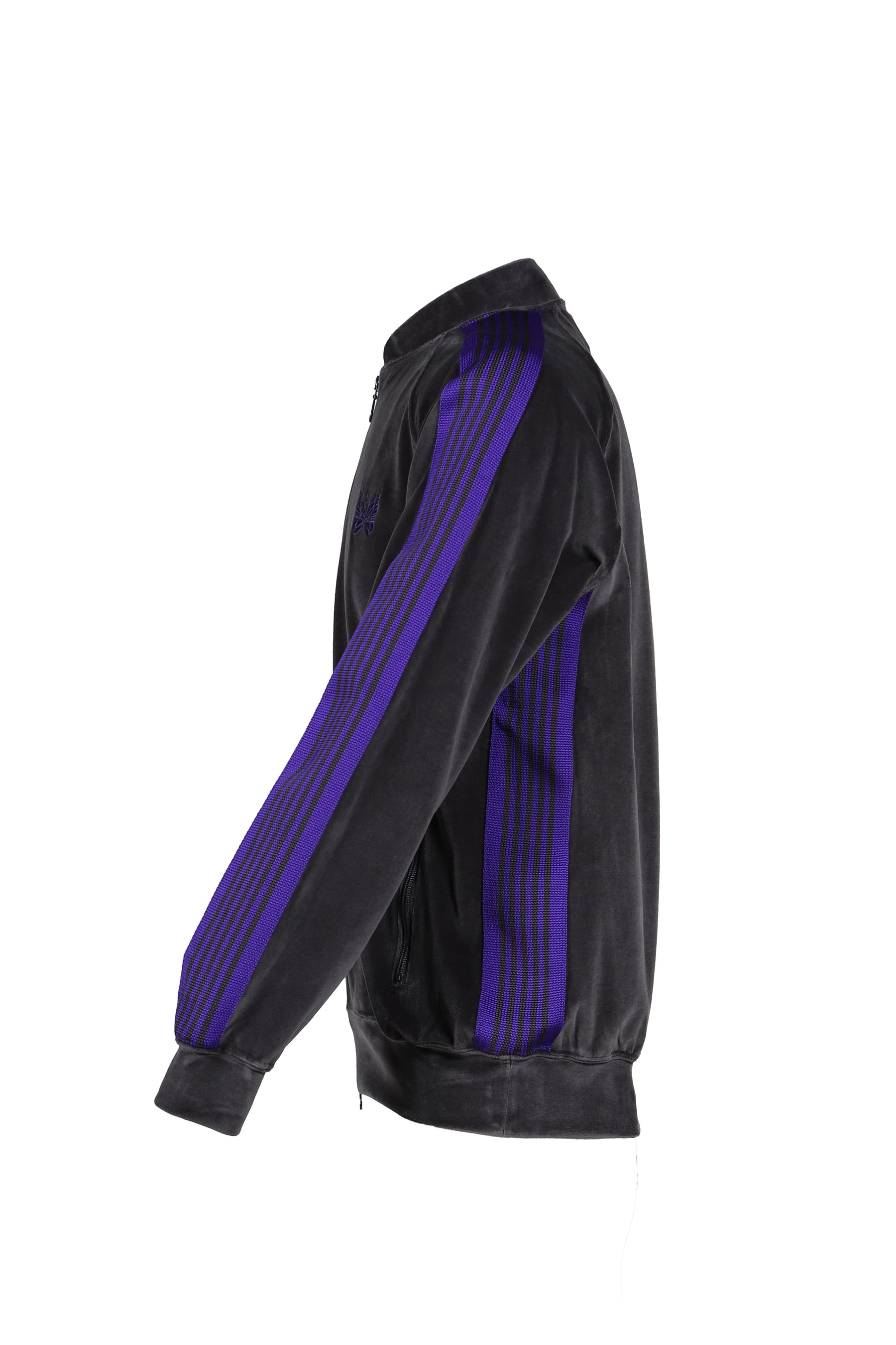 RIB COLLAR TRACK JACKET - C/PE VELOUR / CHA