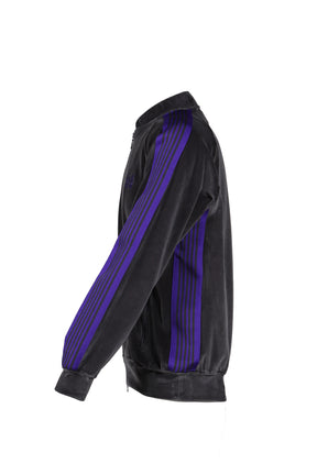 RIB COLLAR TRACK JACKET - C/PE VELOUR / CHA