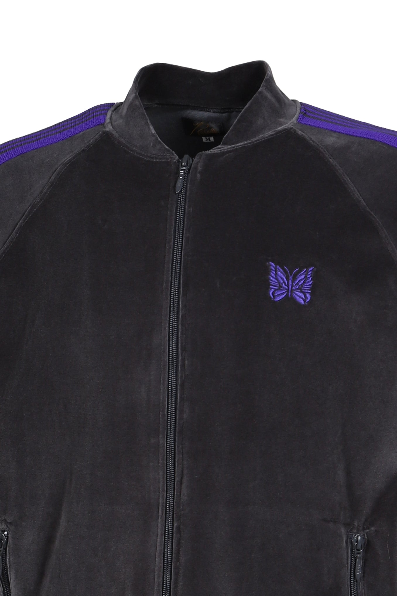 RIB COLLAR TRACK JACKET - C/PE VELOUR / CHA