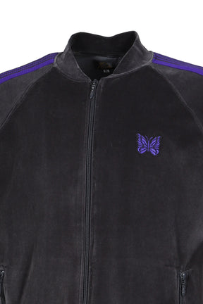 RIB COLLAR TRACK JACKET - C/PE VELOUR / CHA