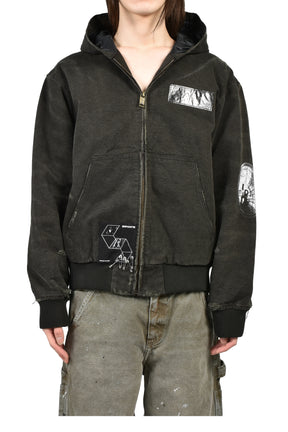 WAR STARTED HOODED WORK JACKET (EXCLUSIVE) / BLK